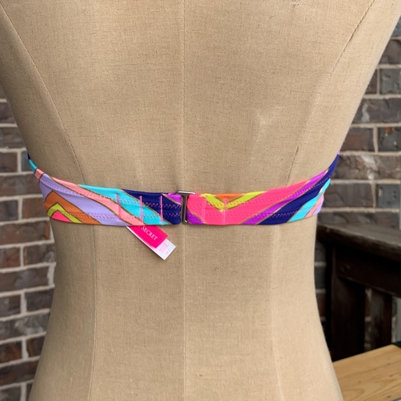 Victoria's Secret Swim Bikini Bandeau Bright Chevron & Gold Top - 34C - Picture 5 of 5